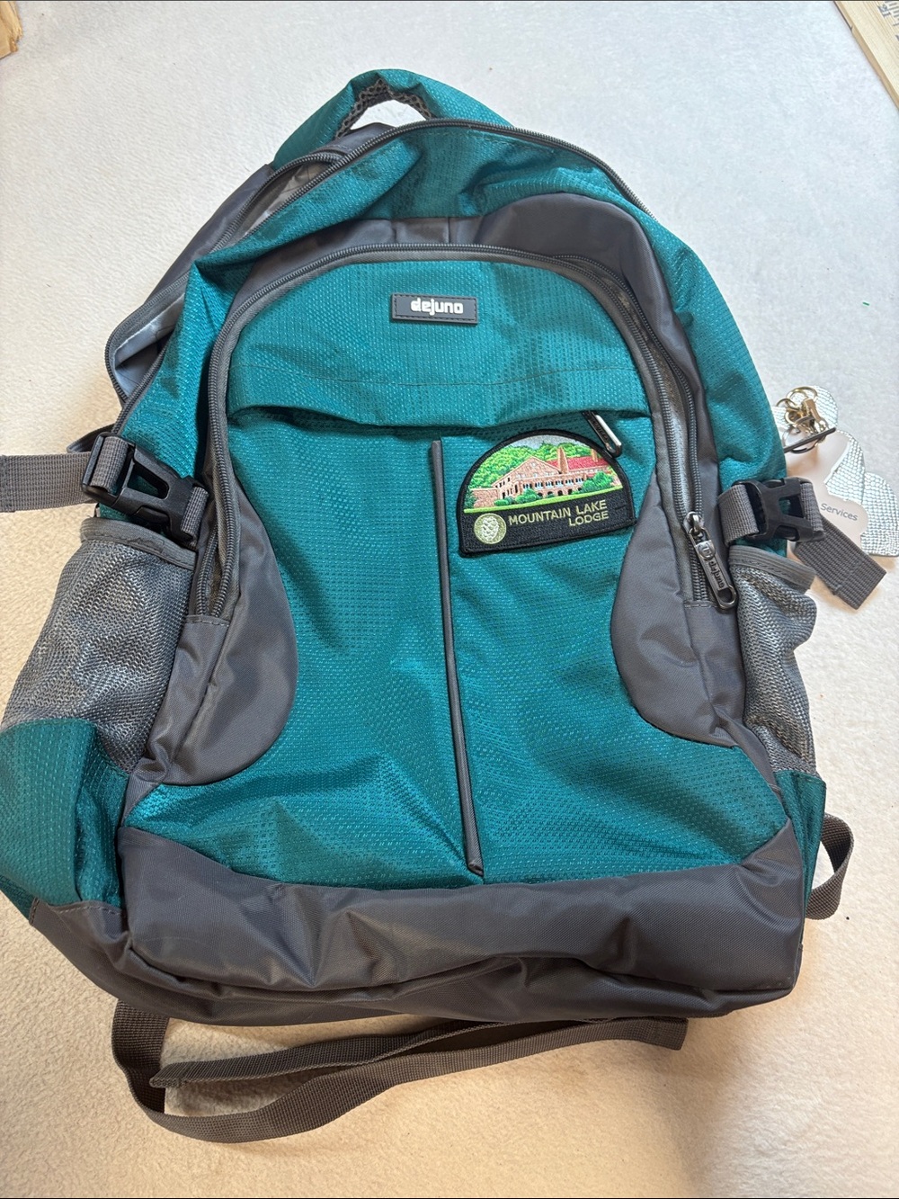 Dejuno Teal and Gray Women's Backpack - Everyday Travel Pack
